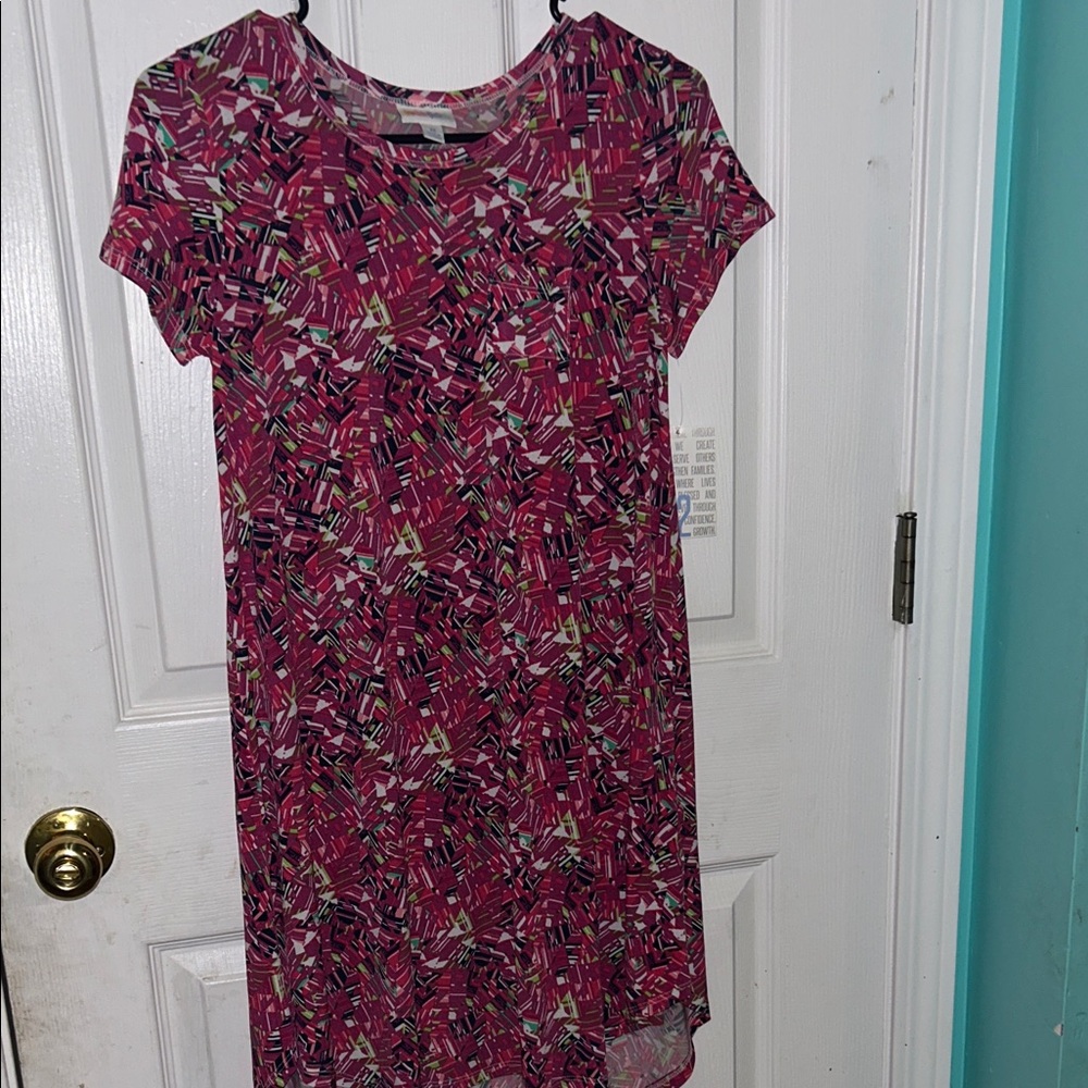Lularoe pink Geometric Pattern Dress